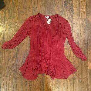 candie’s red cardigan